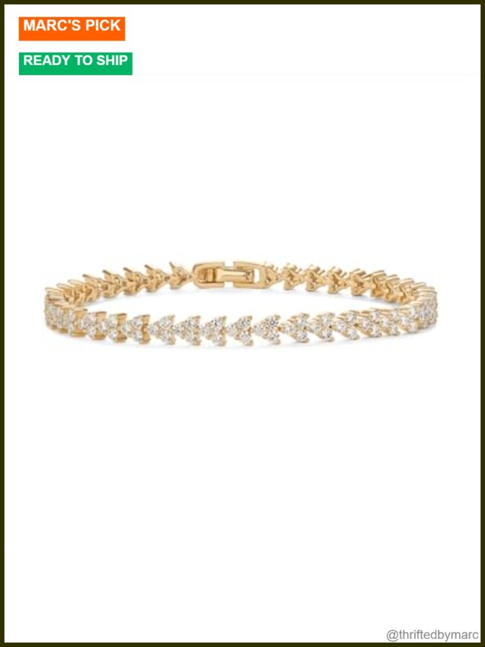 14K Gold Plated Tennis Bracelet Bezel Set CZ 7 Inch